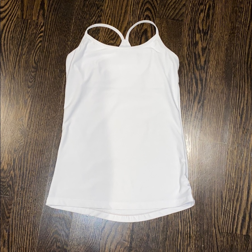 White athletic tank top